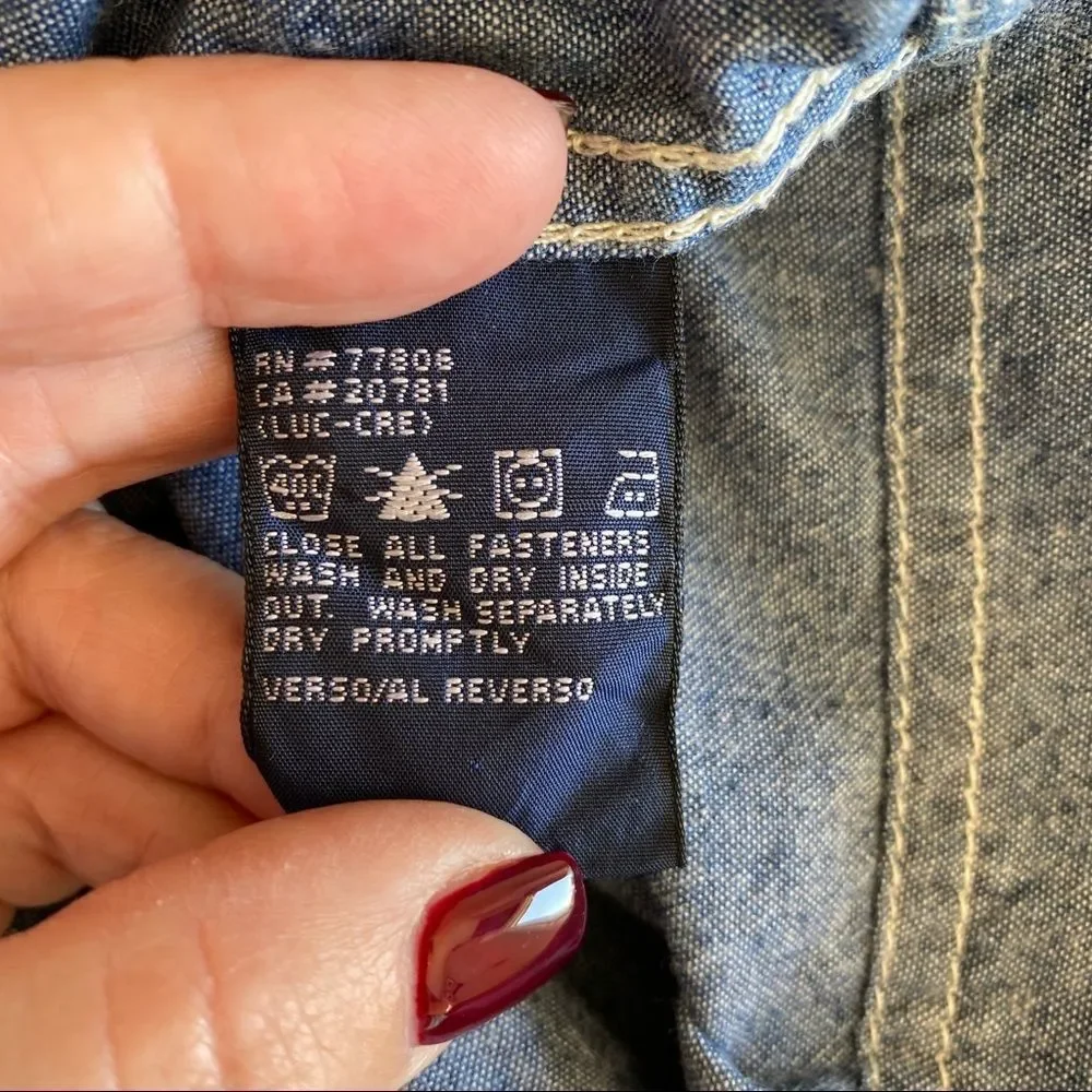 Tommy Hilfiger Chambray snap up jacket size Large
